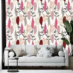 Wallpics Pink & White Printed Self-Adhesive Wall Sticker-13