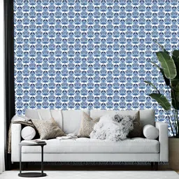 Wallpics White & Blue Printed Self-Adhesive Wall Sticker-image-71