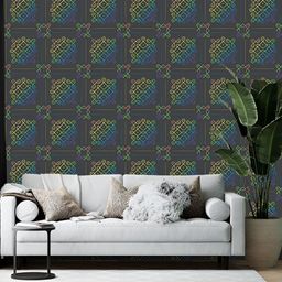 Wallpics Brown & Blue Printed Self-Adhesive Wallpaper-15
