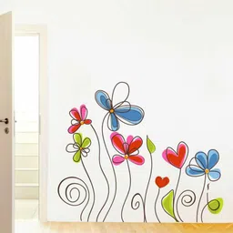rawpockets Multicoloured Flowers Wall Sticker-image-81