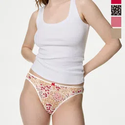 Marks & Spencer Pack Of 5 Printed Mid-Rise Basic Briefs-picture-12