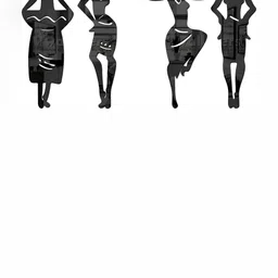 Wall1ders Black Tribal 3D Mirror Wall Stickers-46