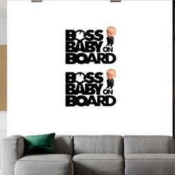 Wallpics White & Black Boss Baby Printed Waterproof Wall Sticker-image-83