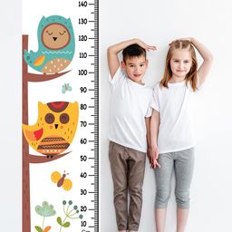 WENS Kids Multicoloured Sleepy Owls Height Chart Vinyl Wall Sticker-image-80