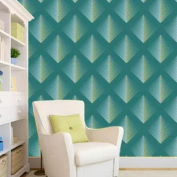 KSHIRSA Green & White Printed Self Adhesive 3D Abstract Decals And Stickers-54