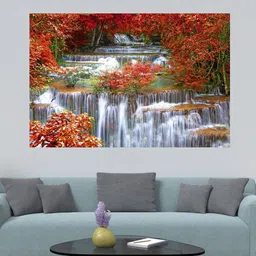WENS Red & Green Reflecton Of Water Printed Vinyl Wall Sticker-image-48