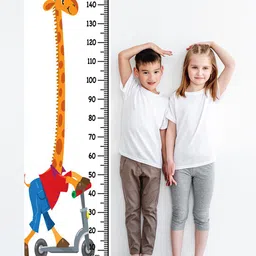 WENS Kids Multicoloured Giraffe Cycle Ride Height Chart Vinyl Wall Sticker-image-82
