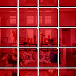 Wall1ders Red 30 Pieces Square Shaped 3D Acrylic Mirror Wall Stickers-picture-47