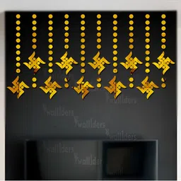 Wall1ders Gold Toned 110 Pieces 3D Mirror Wall Stickers-image-87