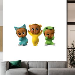 Wallpics Yellow & Green Cartoon Characters Printed Self-Adhesive Waterproof Wallpaper-27