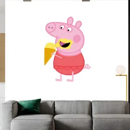 Wallpics White & Pink Printed Waterproof Wall Sticker-30