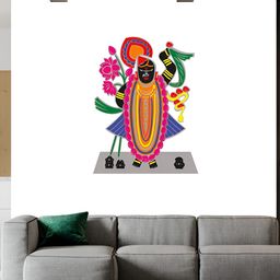 Wallpics Pink & Blue Shreenath Ji Printed Religious Waterproof Wall Poster-image-0