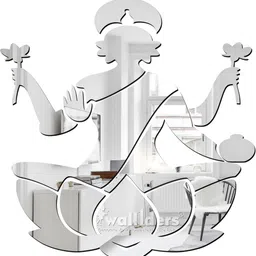 Wall1ders Silver Mata Laxmi 3D Mirror Wall Sticker-20
