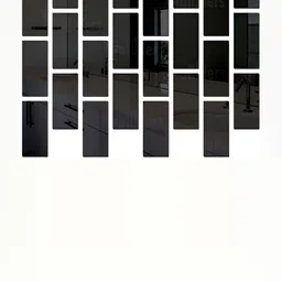 Wall1ders Black Rectangle-shaped 3D Acrylic Mirror Wall Stickers-24