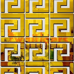 Wall1ders Gold Toned 20 Pieces 3D Acrylic Mirror Wall Stickers-76