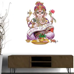 Wallpics White & Red Lord Ganesh Printed Water Resistant Wall Sticker-picture-5