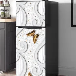 WallDaddy Grey Sprinkle Fly-Printed Refrigerator Sticker-25