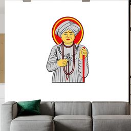 Wallpics White & Grey Jalaram Printed Waterproof Wall Sticker-image-86