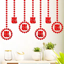 Wall1ders Red 110 Pieces Ganesha & Dot 3D Acrylic Mirror Wall Stickers-image-59