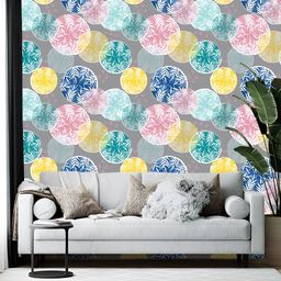 Wallpics Grey & Yellow Printed Self-Adhesive Wall Sticker-image-40