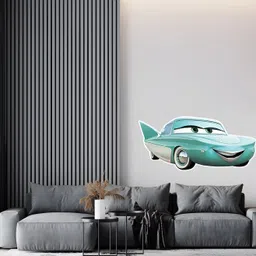 Wallpics Sea Green & Grey Car Printed Wall Sticker-image-35