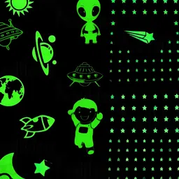 Wall1ders Green Galaxy Star Radium 3D Acrylic Mirror Wall Stickers-image-21