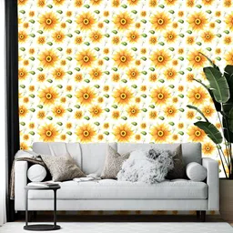 Wallpics Yellow Printed Self-Adhesive Wallpaper-image-72