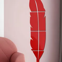 Wall1ders Red Plume Feather Acrylic Wall Sticker-image-45
