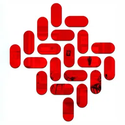 Wall1ders 20 Pieces Red Pill Shape Acrylic Wall Stickers-2