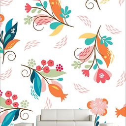 Aura White & Green 3D Floral Printed Self Adhesive Wall Sticker-picture-35