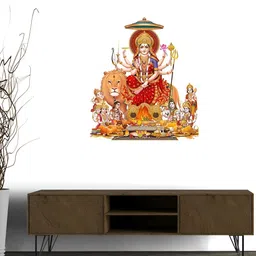 Wallpics Red & Yellow Printed Water Resistant Wall Sticker-1