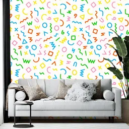 Wallpics White & Yellow Abstract Printed Self-Adhesive Wallpaper-11