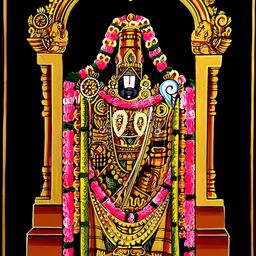 Wallpics Black & Yellow Lord Balaji Printed Water Resistant Wall Sticker-image-31
