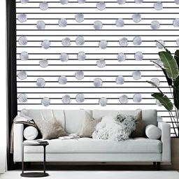 Wallpics White & Black Decorative Printed Self-Adhesive Wallpaper-image-12