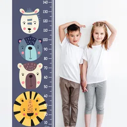 WENS Kids Multicoloured Scandinavian Animals Height Chart Vinyl Wall Sticker-image-86