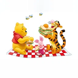 Wallpics Yellow & Pink Pooh Printed Waterproof Wall Sticker-image-95