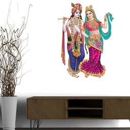 Wallpics Blue & Pink Radha Krishna Printed Religious Waterproof Wall Poster-image-8