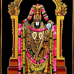Wallpics Black & Yellow Lord Balaji Printed Water Resistant Wall Sticker-image-103