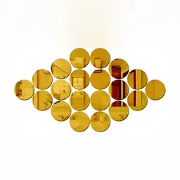 Wall1ders GoldToned 20 Pieces Circle-shaped 3D Acrylic Mirror Wall Stickers-50