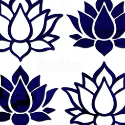 Wall1ders Blue 2 Pieces 3D Acrylic Mirror Wall Stickers-33