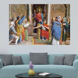 WENS Red & Blue Jesus Christ Printed Vinyl Wall Sticker-47