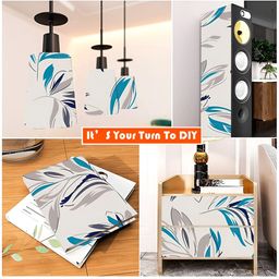 Wallpics Beige & Blue Abstract Printed Wallpaper-18