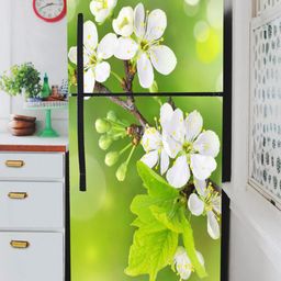 WallDaddy Green & White Floral-Printed Refrigerator Sticker-44