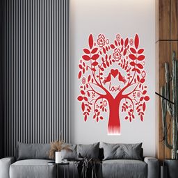 Wallpics Red Tree Printed Waterproof Wall Sticker-image-19