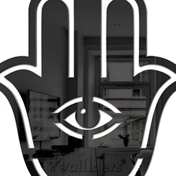 Wall1ders Black Hamsa Hand 3D Mirror Wall Sticker-16