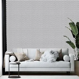 Wallpics White & Black Polka Dots Printed Wallpaper-picture-0