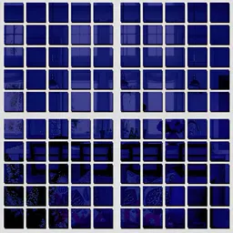 Wall1ders Blue 200 Pieces Square 3D Mirror Wall Stickers-41