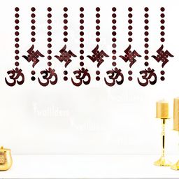 Wall1ders 110 Pcs Brown 3D Mirror Wall Stickers-23