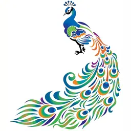 Wallpics Green & Blue Peacock Printed Waterproof Wall Sticker-image-87