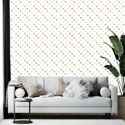 Wallpics White & Yellow Printed Self-Adhesive Wallpaper-28